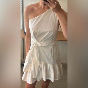 BANANA REPUBLIC WHITE ONE SHOULDER DRESS
